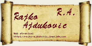 Rajko Ajduković vizit kartica